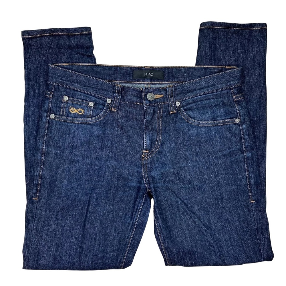 PLAC JEANS Blue Kurz Skinny Leg Jeans, Denim